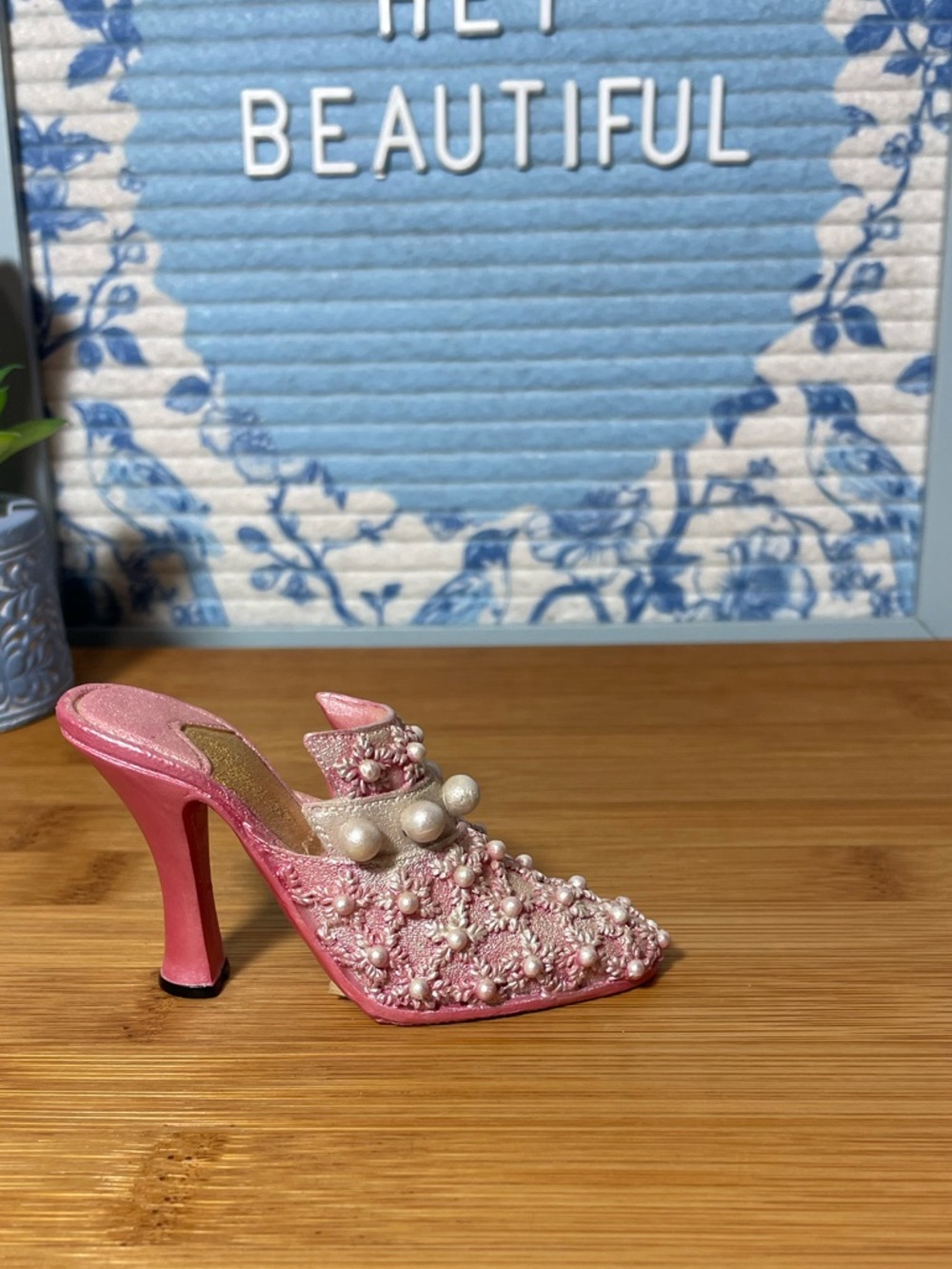 Vintage Inspired Resin High Heel Mule figurine